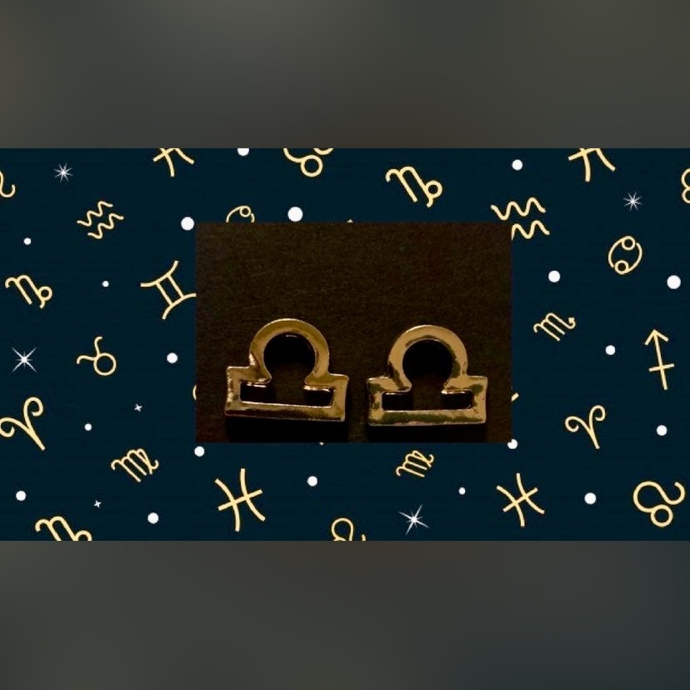 Libra Gold Stud Earrings
